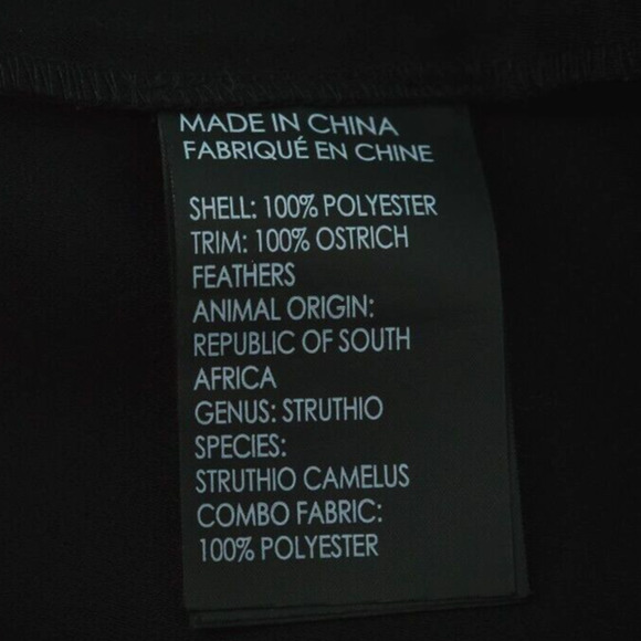 Club Monaco Size Small S Black Donnatina Ostrich Feather Crew 3/4 Sleeve Top - Picture 5 of 8